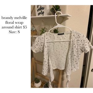 Brandy Melville Floral wrap shirt